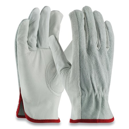 Pip Top-Grain Leather Drivers Gloves with Shoulder-Split Cowhide Leather Back, Small, Gray PR 68-PK-161SB/S